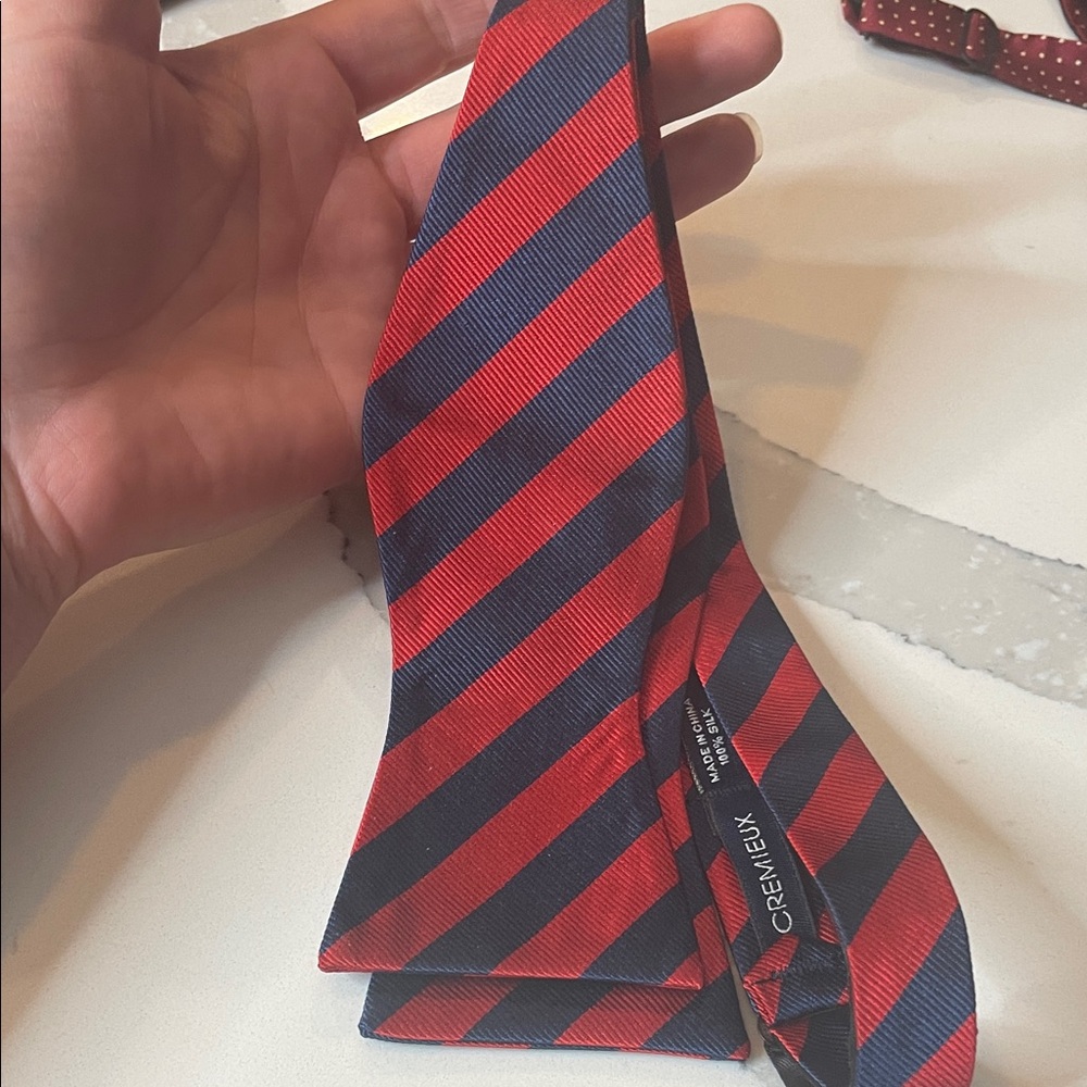 Cremieux Red and Blue Silk Bow Tie
